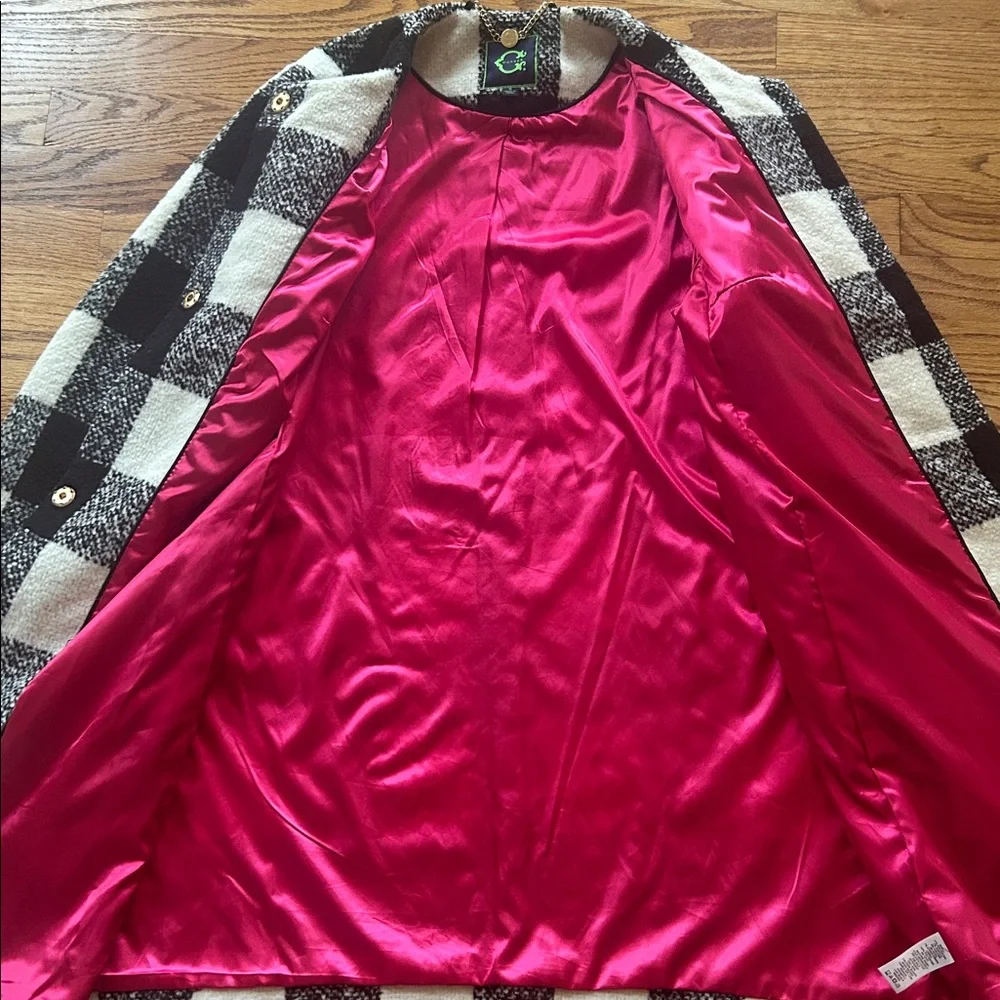 C. Wonder Black and White Checkered Coat Size Small - Picture 5 of 10